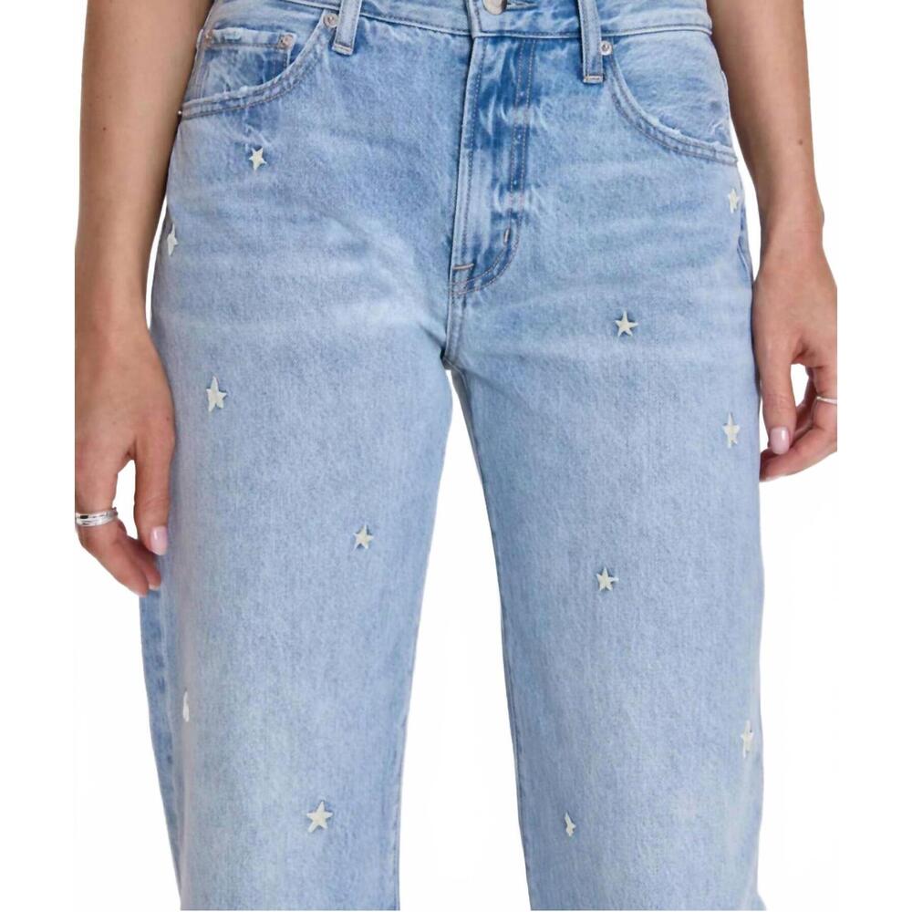 NEW PISTOLA lexi mid rise bowed straight jeans in stellar vintage - Picture 5 of 5